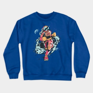 Spaceman Running Through Space Crewneck Sweatshirt